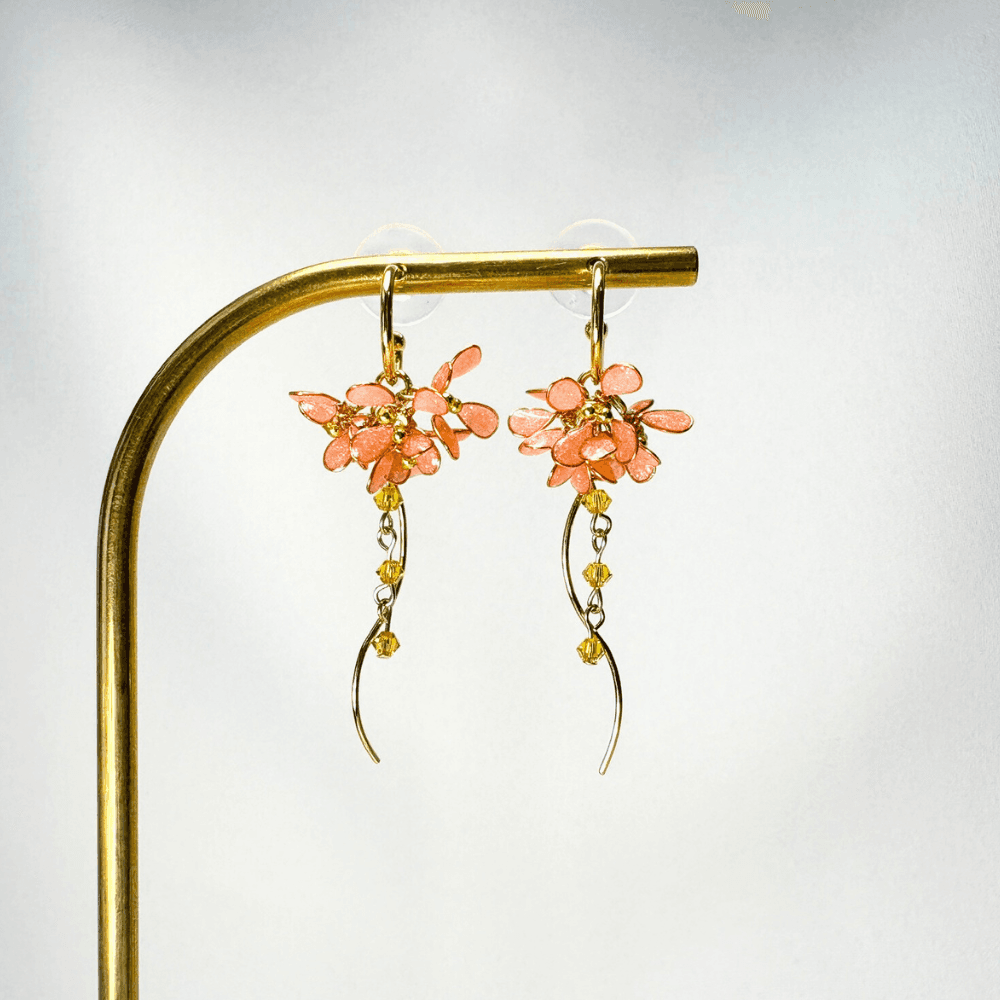 【金木犀/キンモクセイ】2wayフープピアス 揺れるオレンジ 金属アレルギー サージカルステンレス 受注生産 | 8枚目